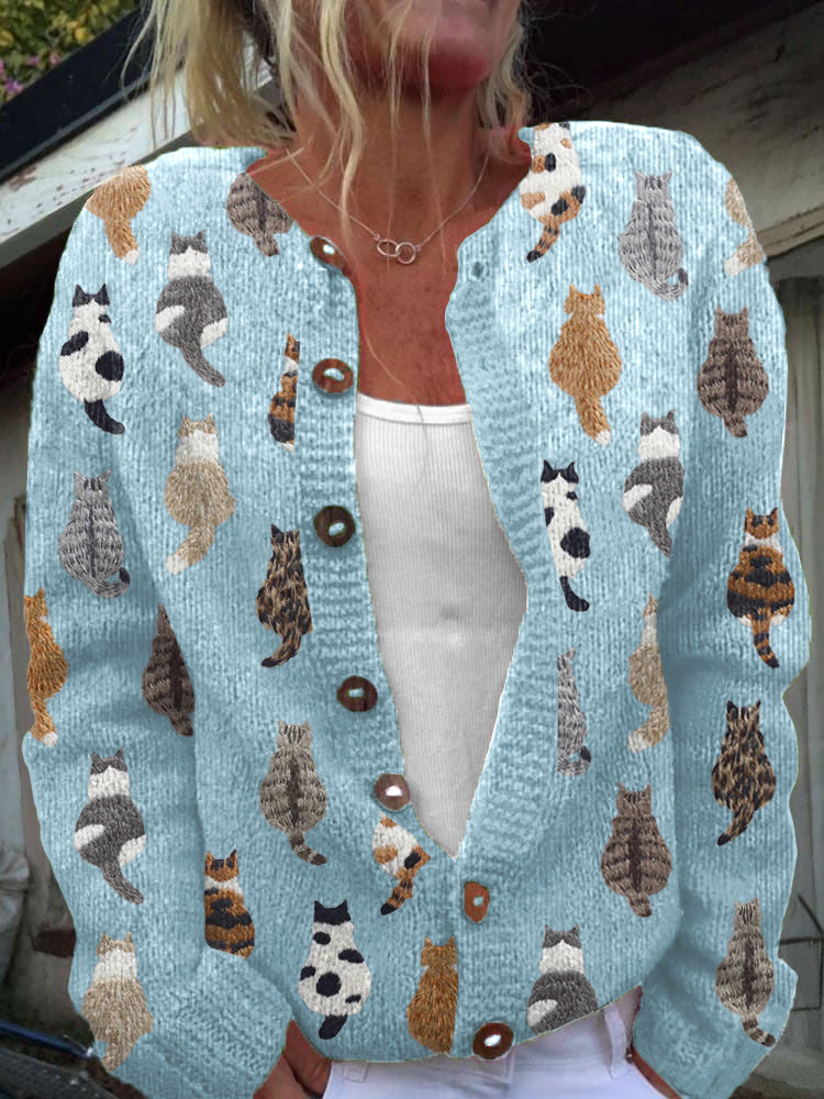 Charlotte™ | Cardigan comodo con stampa di gatti