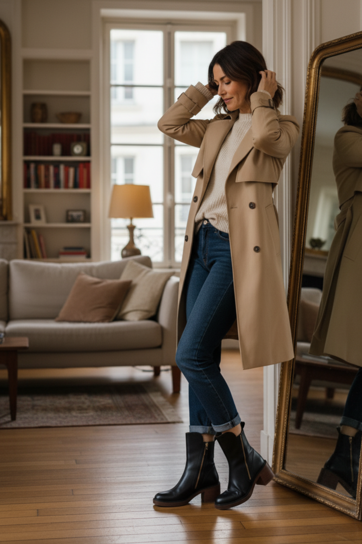 Pernelle | Square Heel Leather Boots