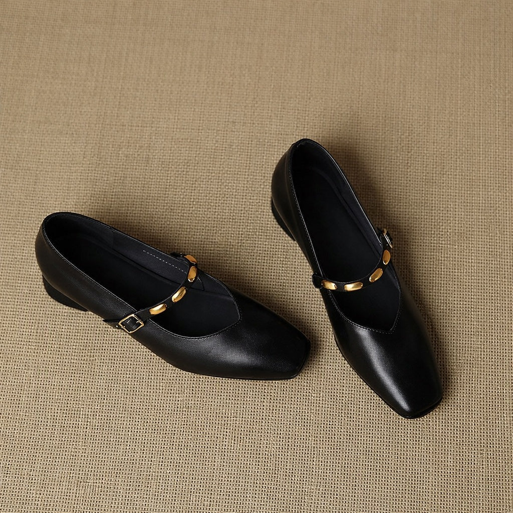 Zyra | Leather Flats