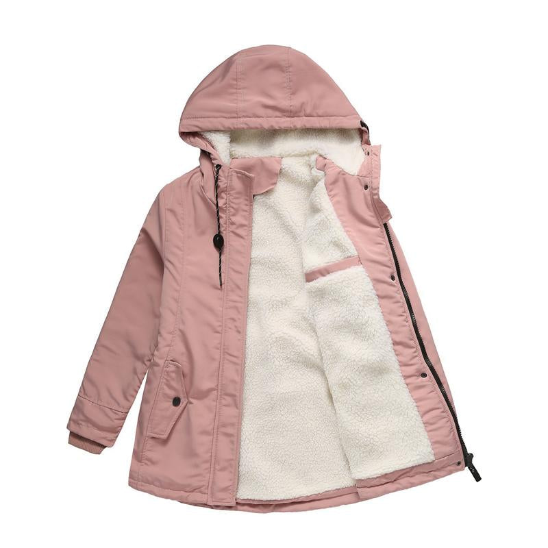 Fleece-Lined Hooded Parka Coat