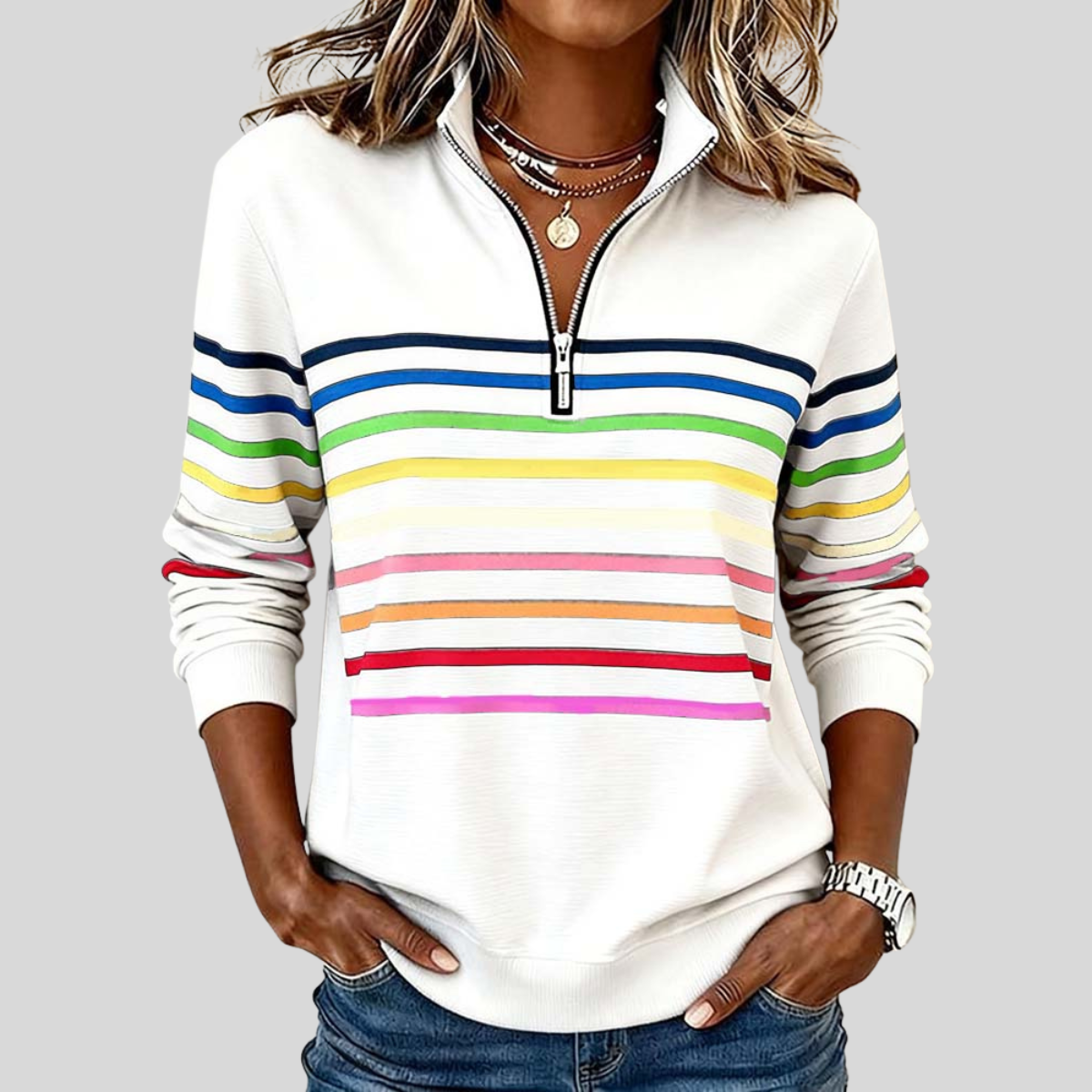 Kaleidoscope Striped Sweatshirt