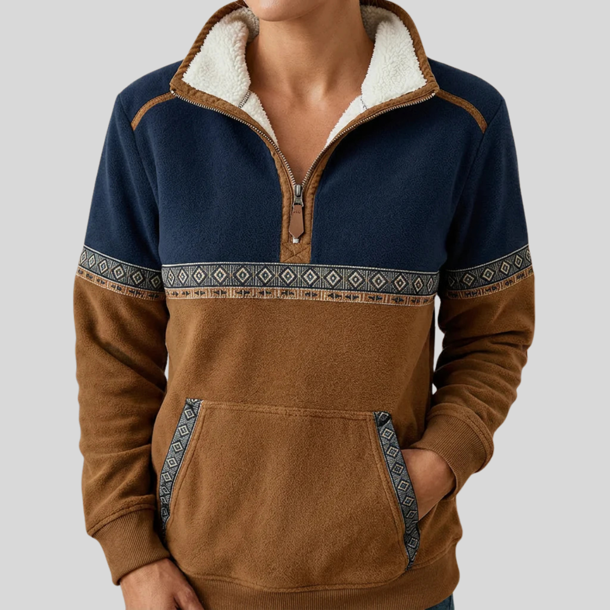 Alvette™ sherpa collar half zip