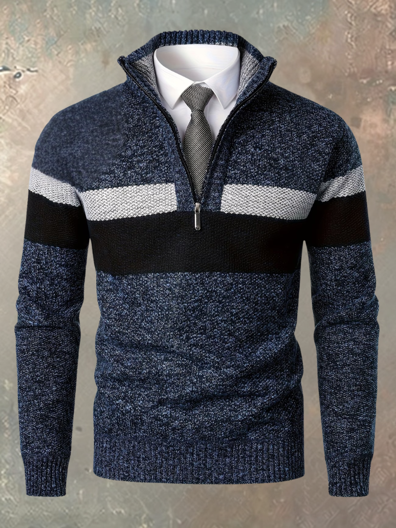 Stylish Men's Sweater Whiteh Half Zip