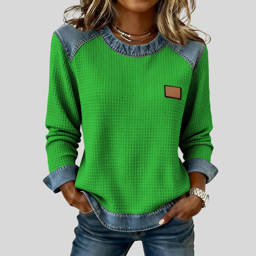 Sweat Patchwork Pêche