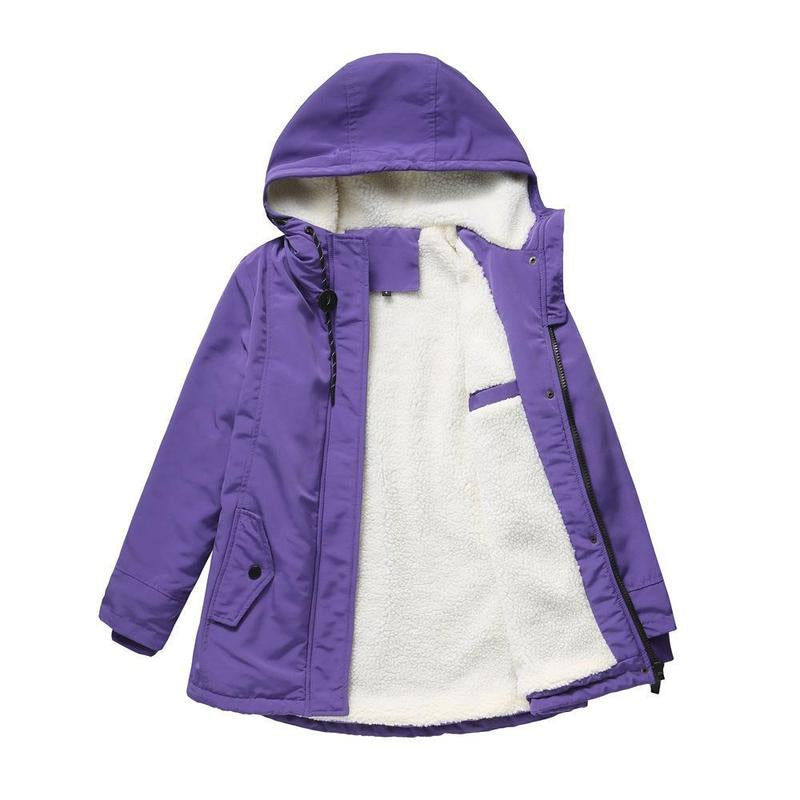 Fleece-Lined Hooded Parka Coat