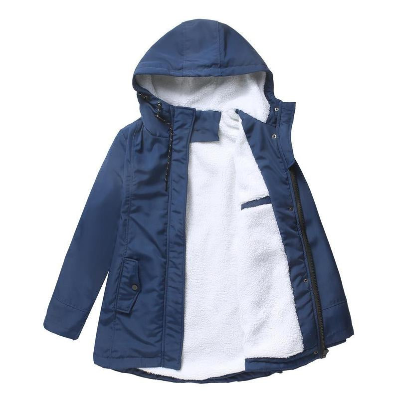 Fleece-Lined Hooded Parka Coat