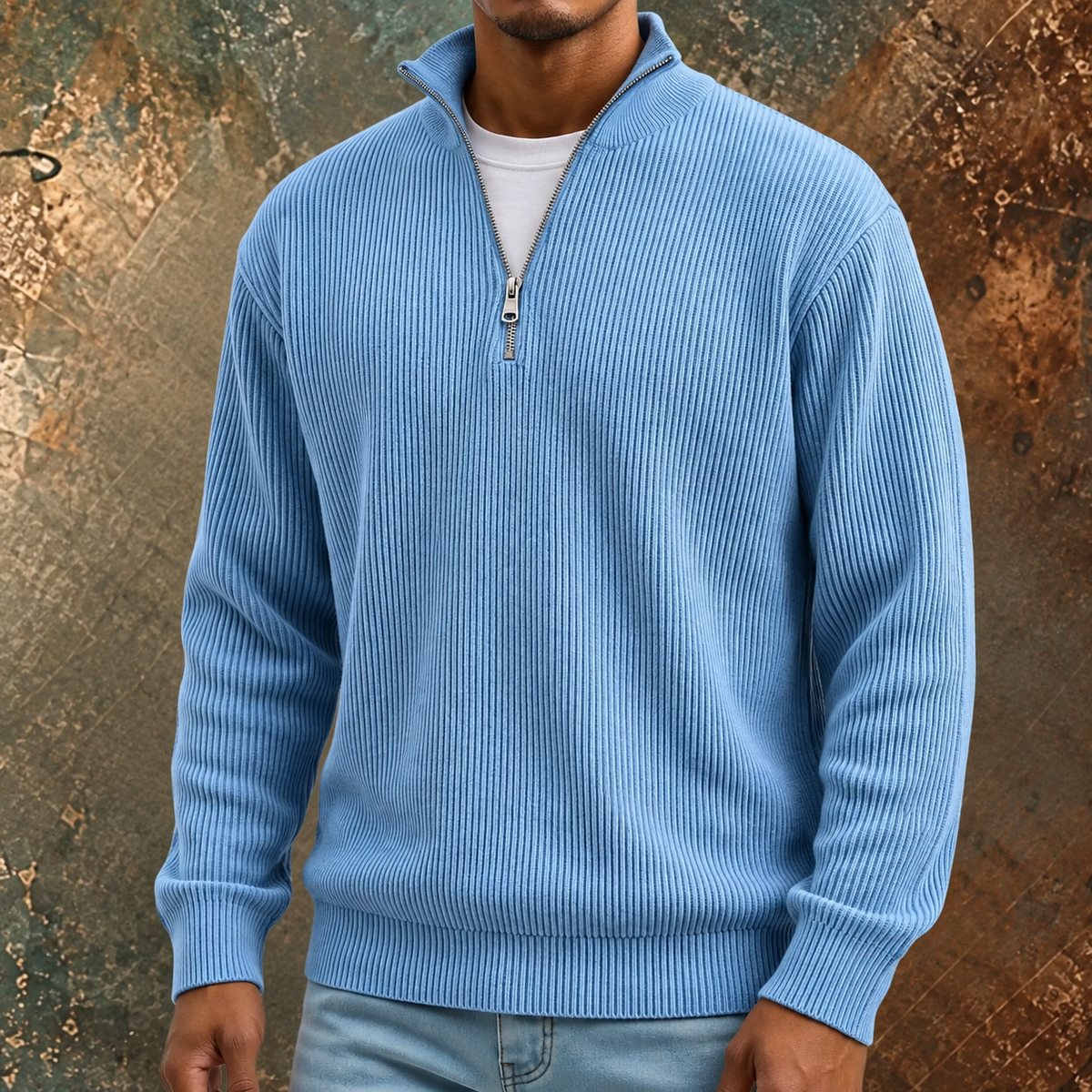 Jan | long-sleeved half-zip sweater