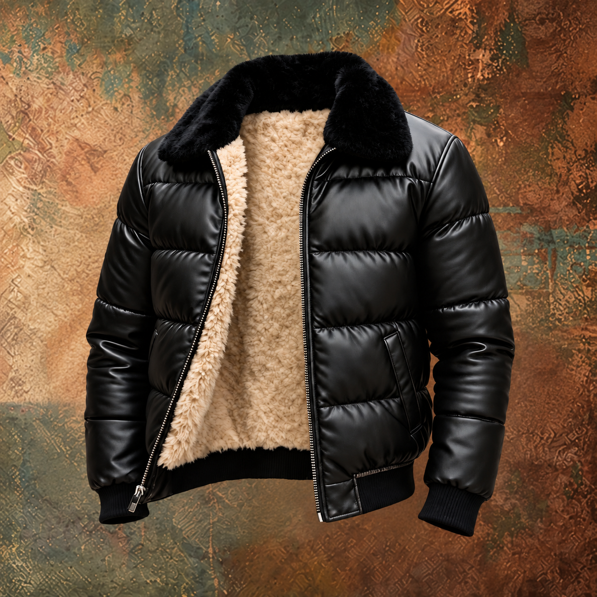 Warm padded jacket Whiteh a vintage look