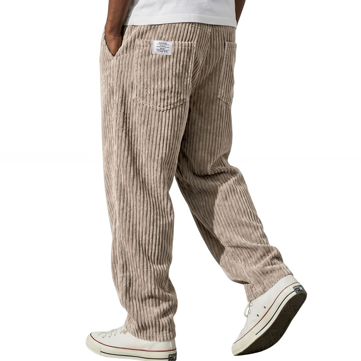 Men's Trousers | Corduroy trousers with elastic waist