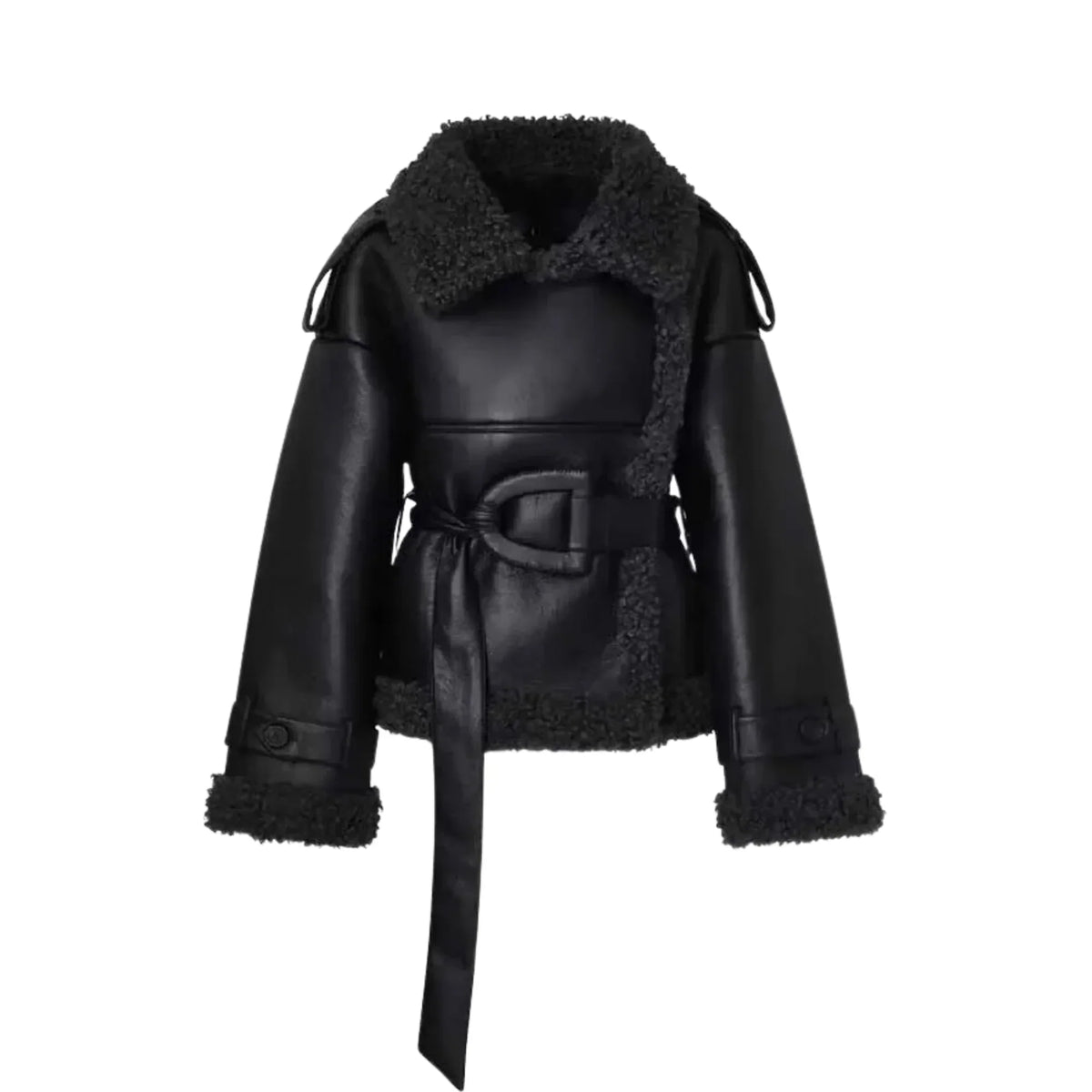 Long Patchwork Sheepskin Jacket