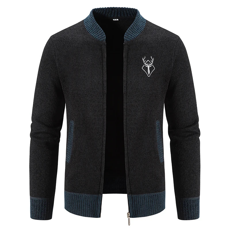 Pieter | Knitted Men's Cardigan Whiteh Autumn Detail