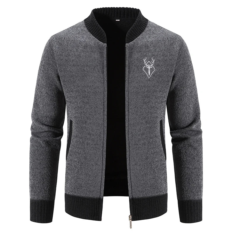 Pieter | Knitted Men's Cardigan Whiteh Autumn Detail