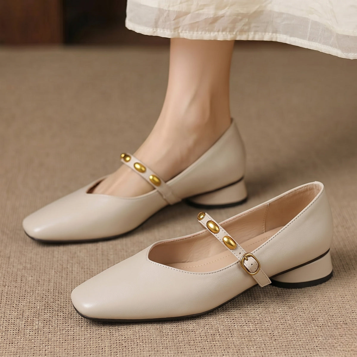 Zyra | Leather Flats
