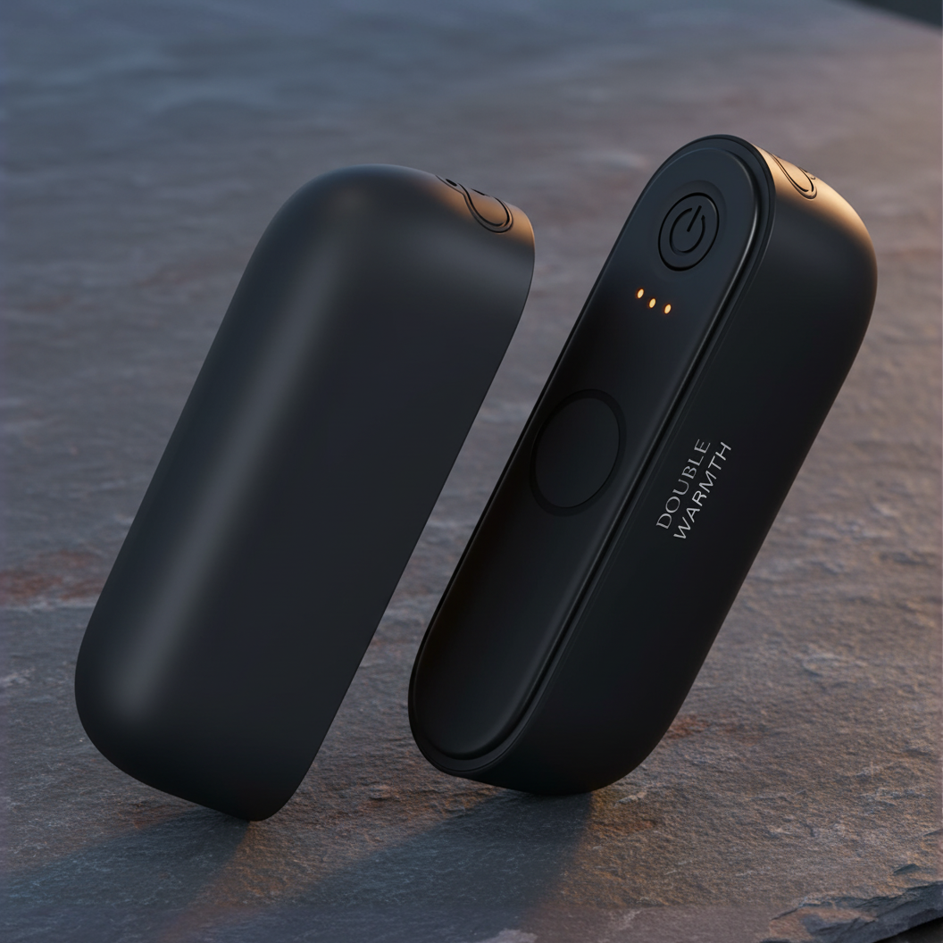 black novana hand warmers in standing position