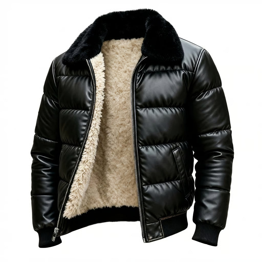 Warm padded jacket Whiteh a vintage look