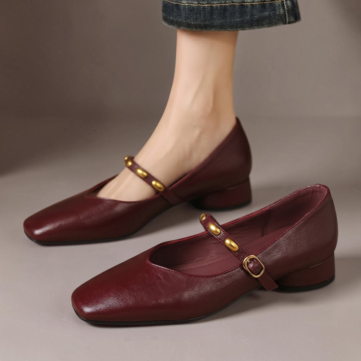 Zyra | Leather Flats
