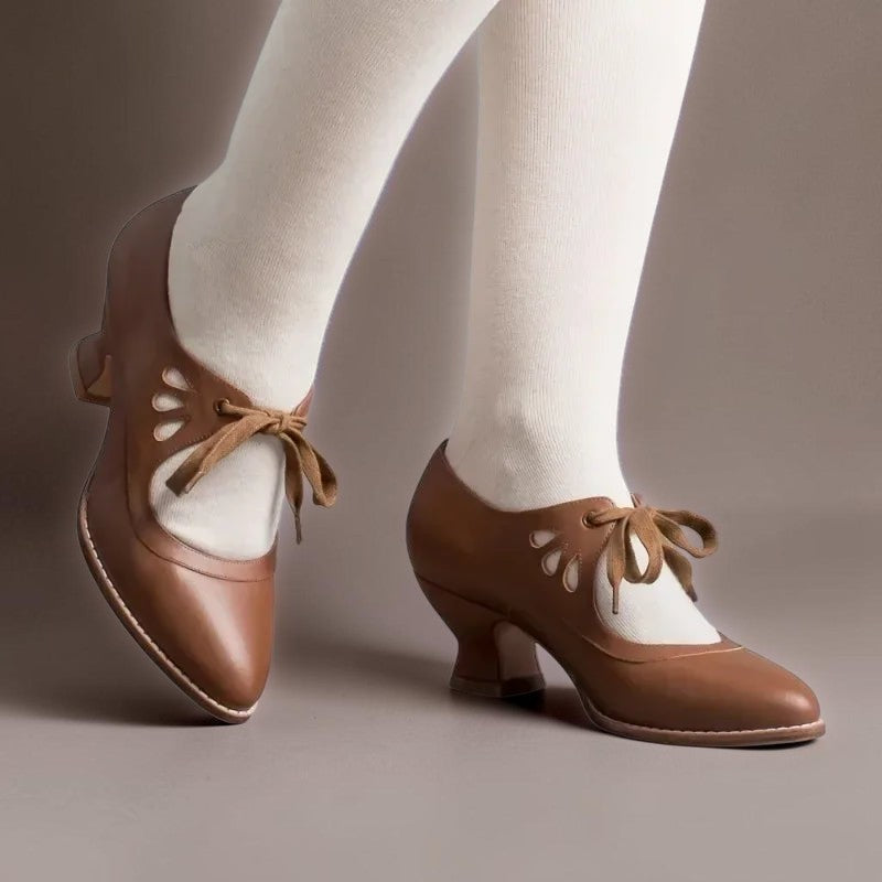 Marie décolleté with lace-up strap