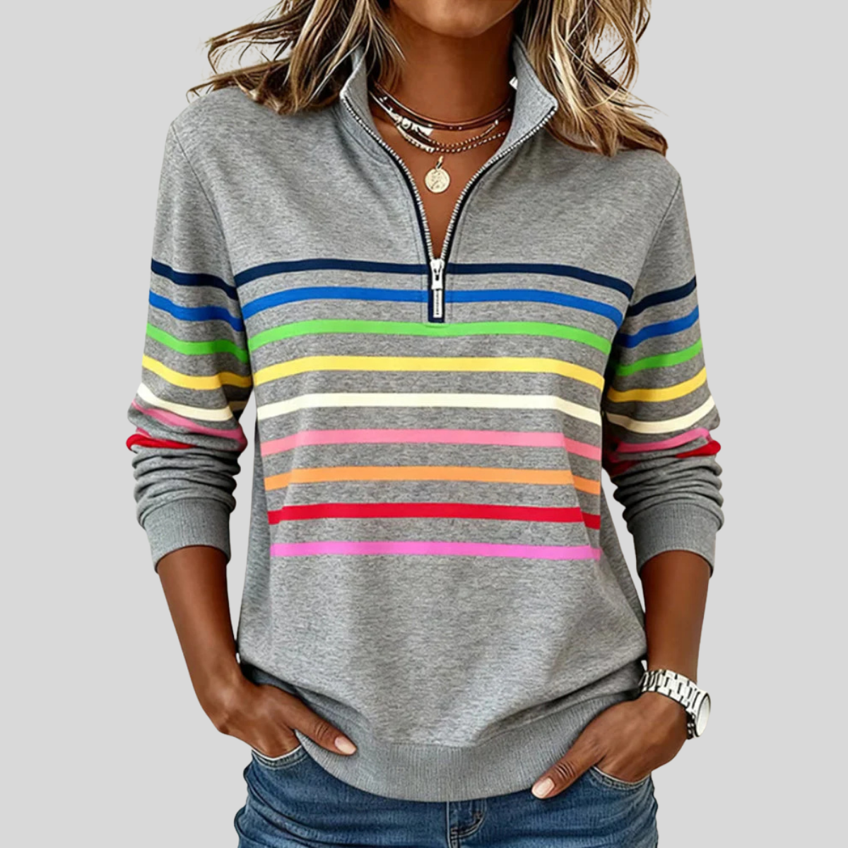 Kaleidoscope Striped Sweatshirt