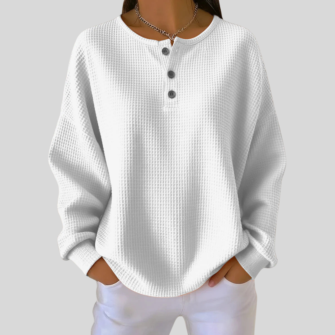 Casual Sweat Henley Corail