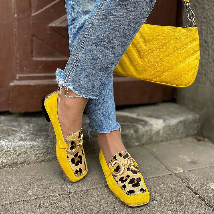 Poppy | Mocassini con stampa in nero/giallo