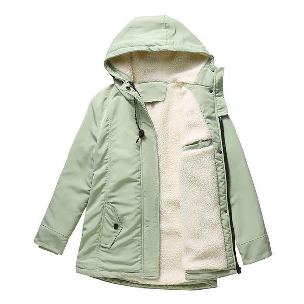 Fleece-Lined Hooded Parka Coat