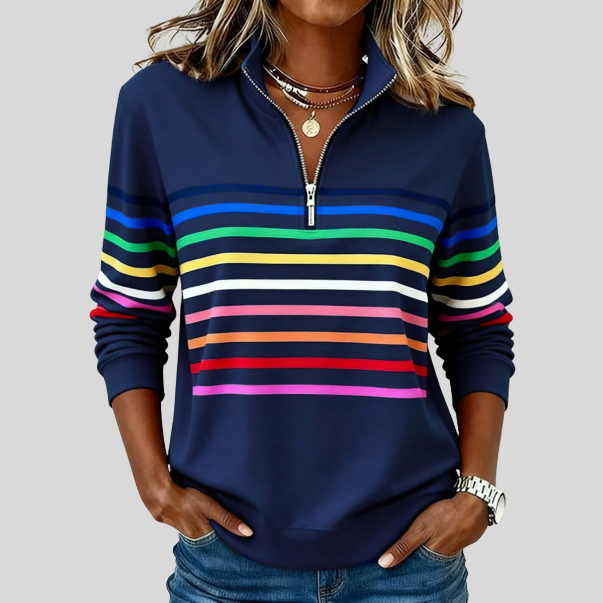 Kaleidoscope Striped Sweatshirt