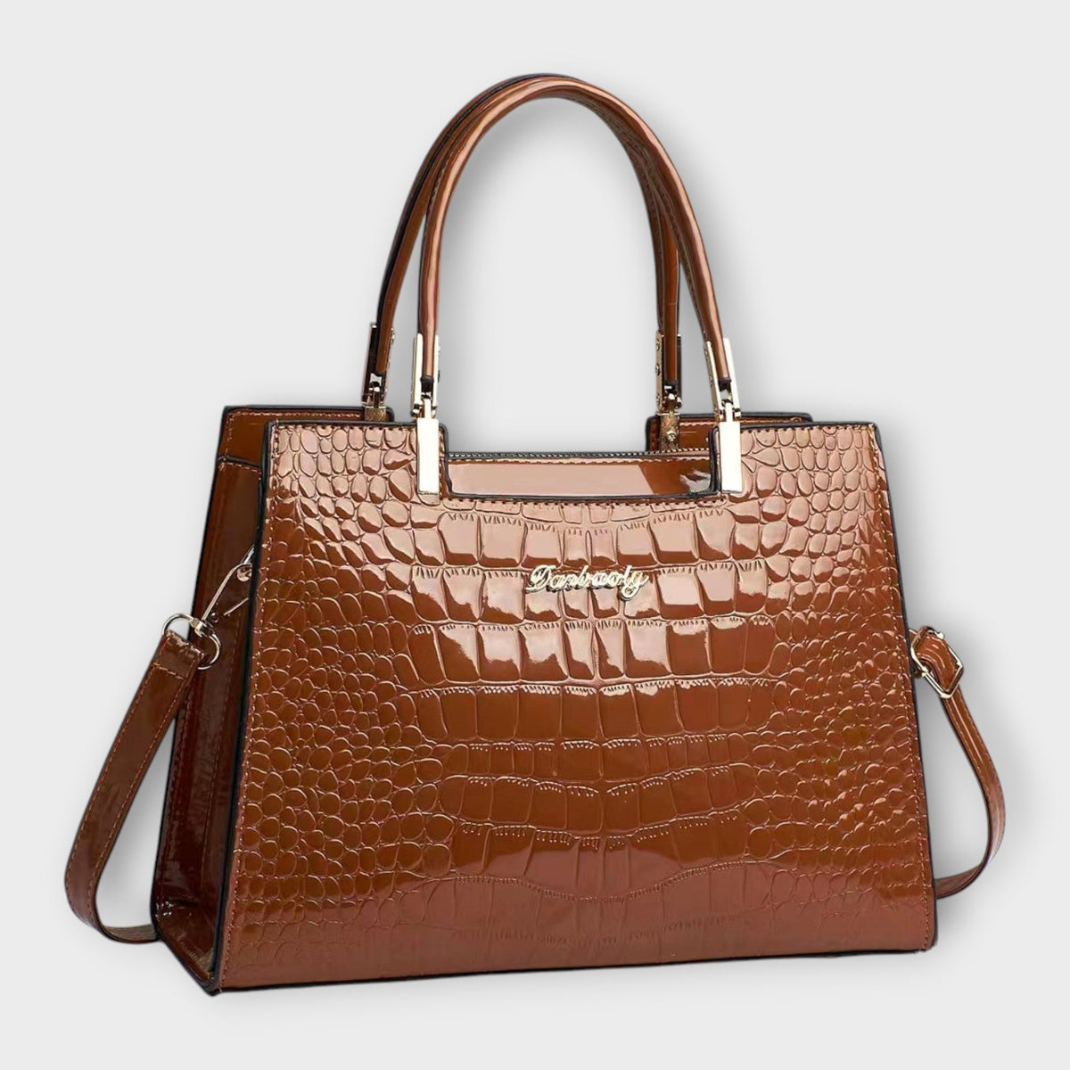 Maison Verdelle - Borsa a mano con motivo coccodrillo