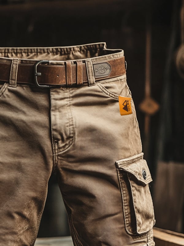 Pantaloncini Cargo Retrò con Molteplici Tasche