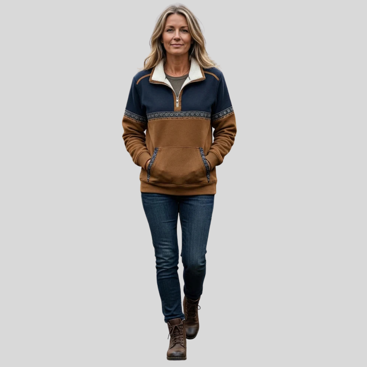 Alvette™ sherpa collar half zip