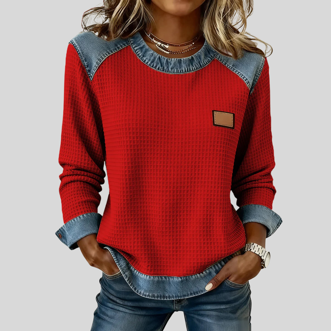 Sweat Patchwork Pêche