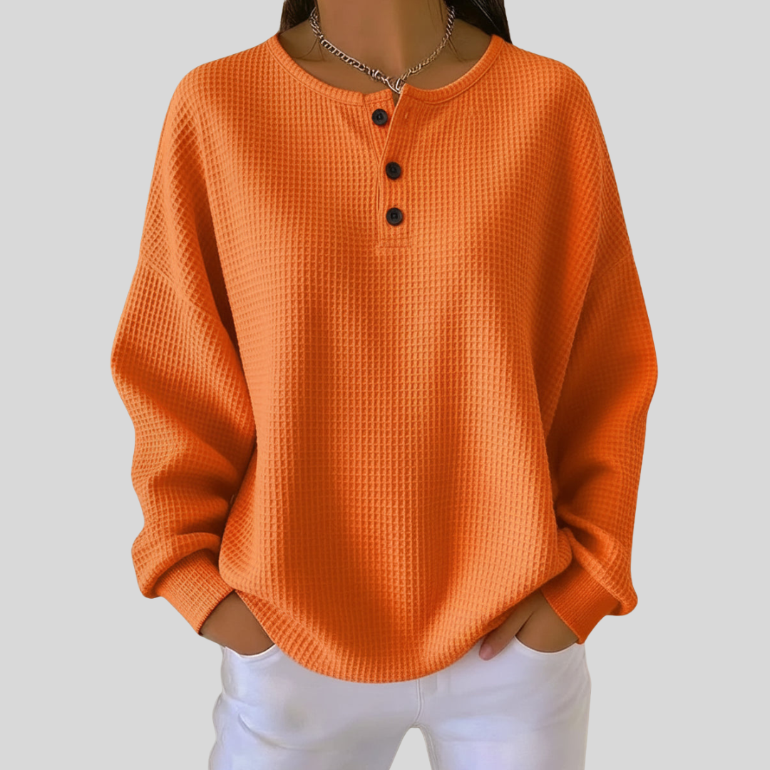 Casual Sweat Henley Corail