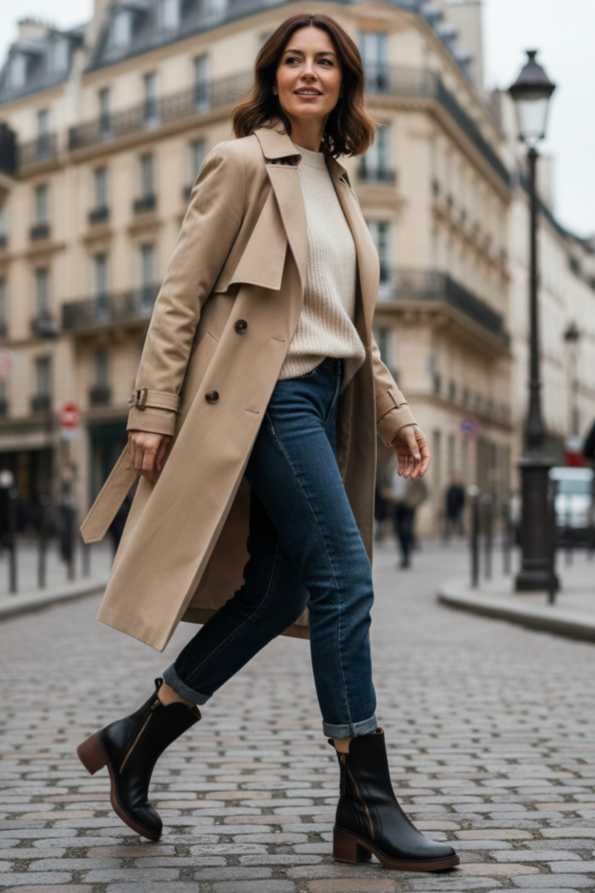 Pernelle | Square Heel Leather Boots