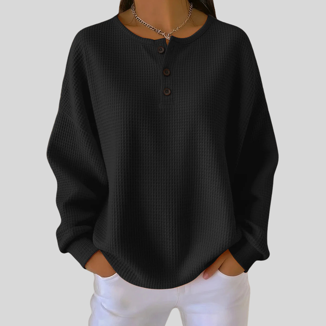 Casual Sweat Henley Corail