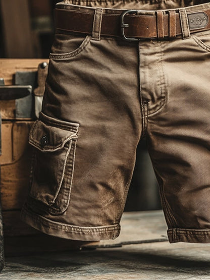 Pantaloncini Cargo Retrò con Molteplici Tasche