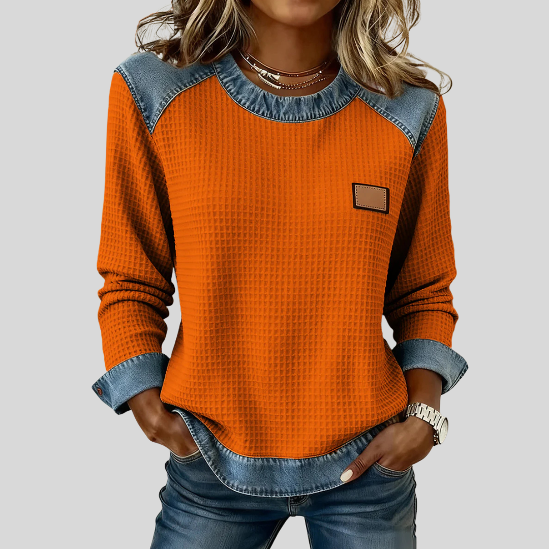 Sweat Patchwork Pêche