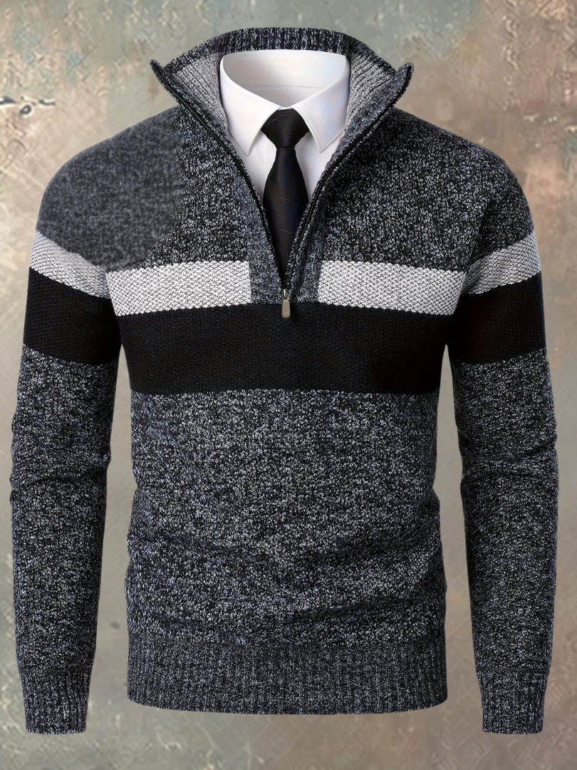 Stylish Men's Sweater Whiteh Half Zip