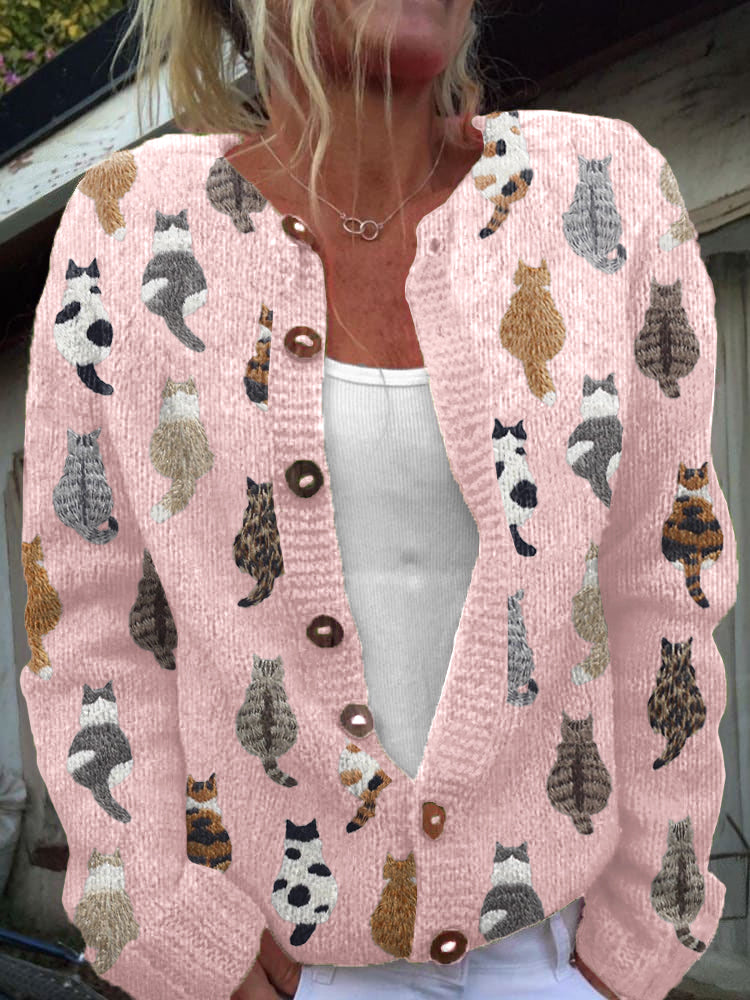Charlotte™ | Cardigan comodo con stampa di gatti