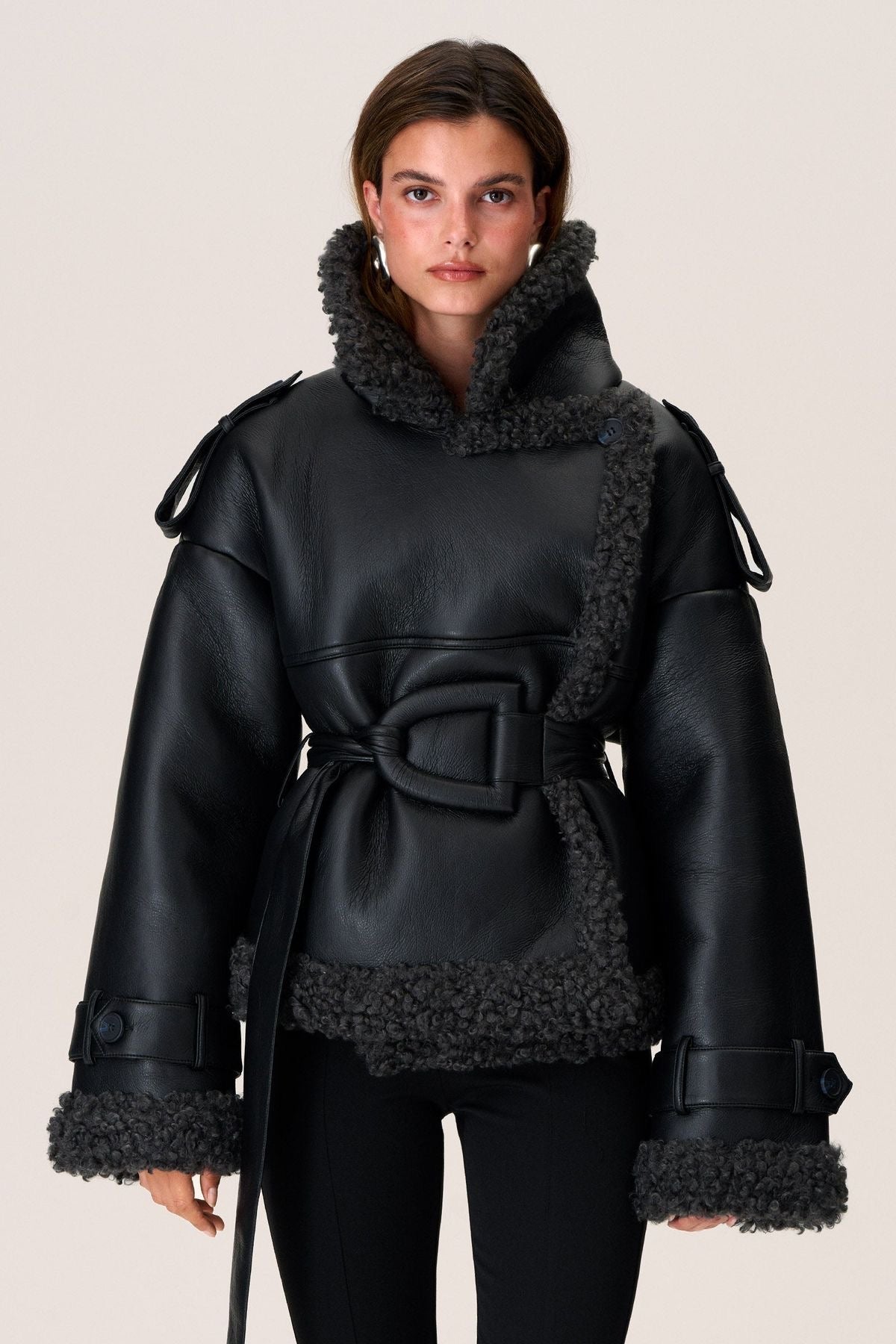 Long Patchwork Sheepskin Jacket