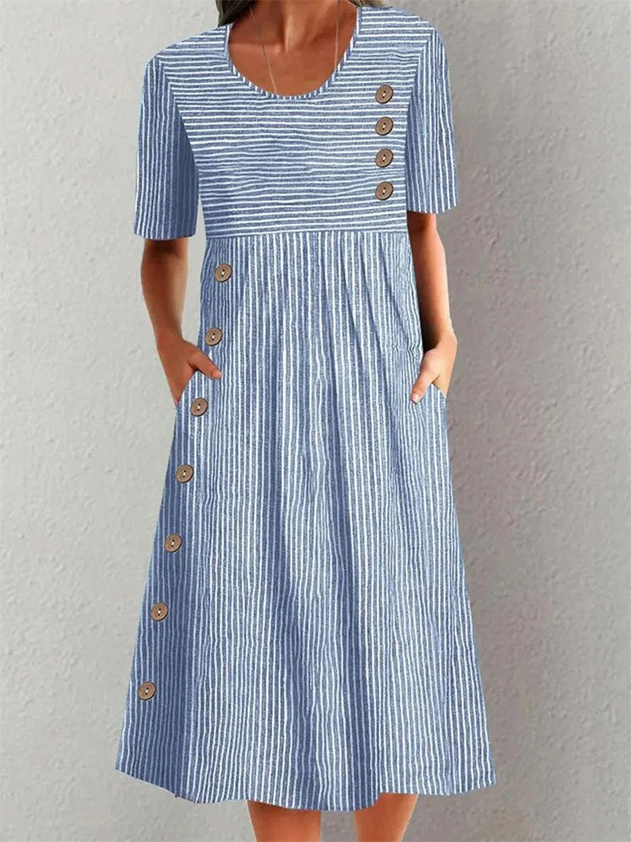 Ashley™ | Abito Elegante a Righe