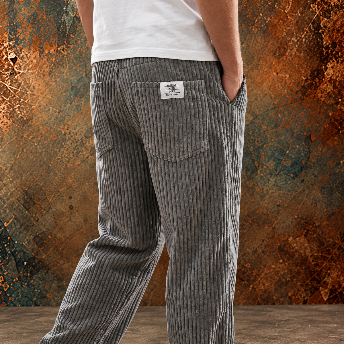 Men's Trousers | Corduroy trousers with elastic waist