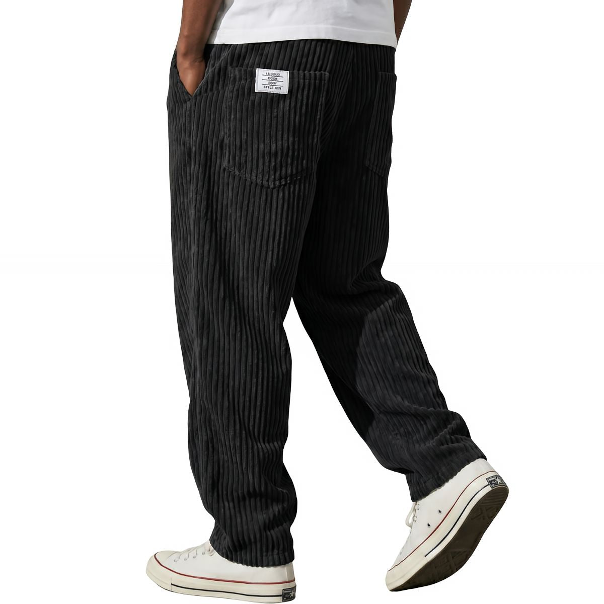 Men's Trousers | Corduroy trousers with elastic waist