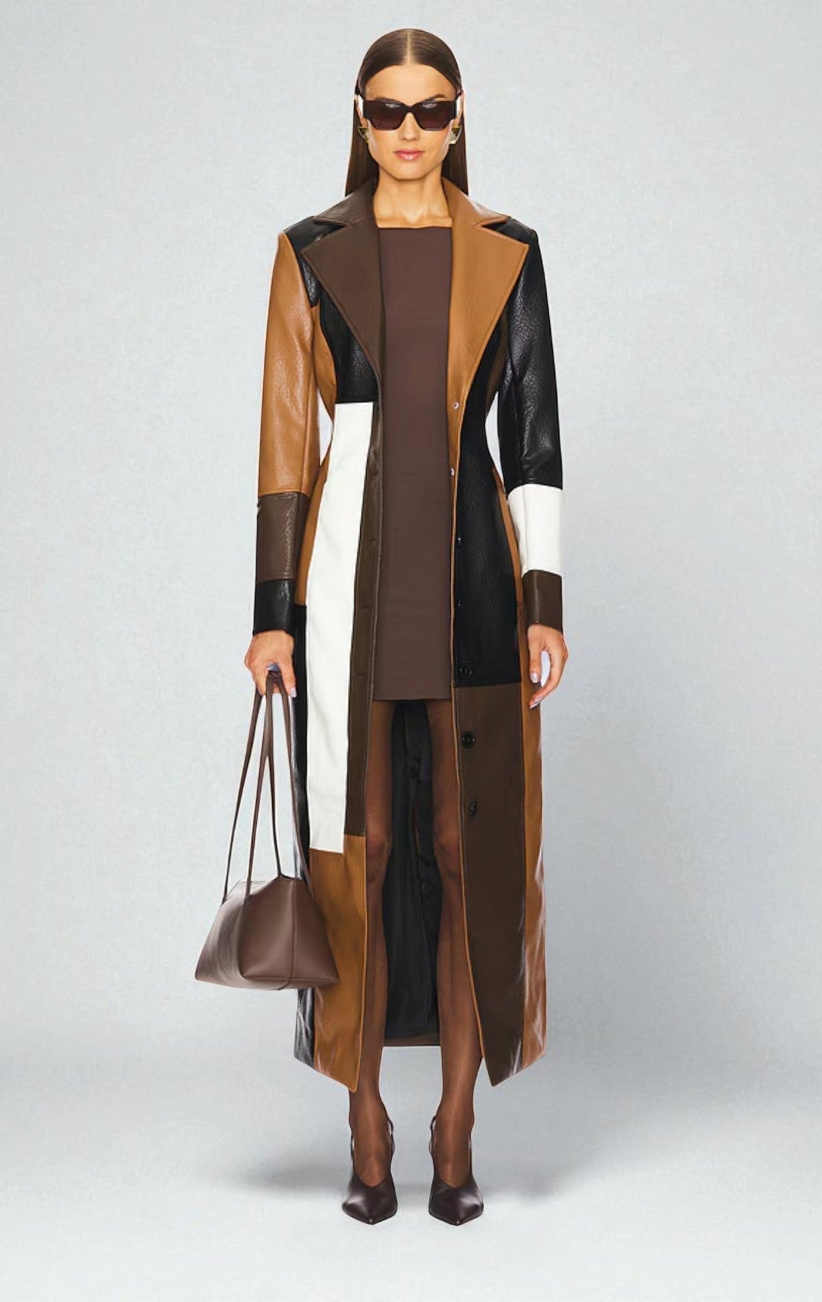 Mosaic Leather Coat