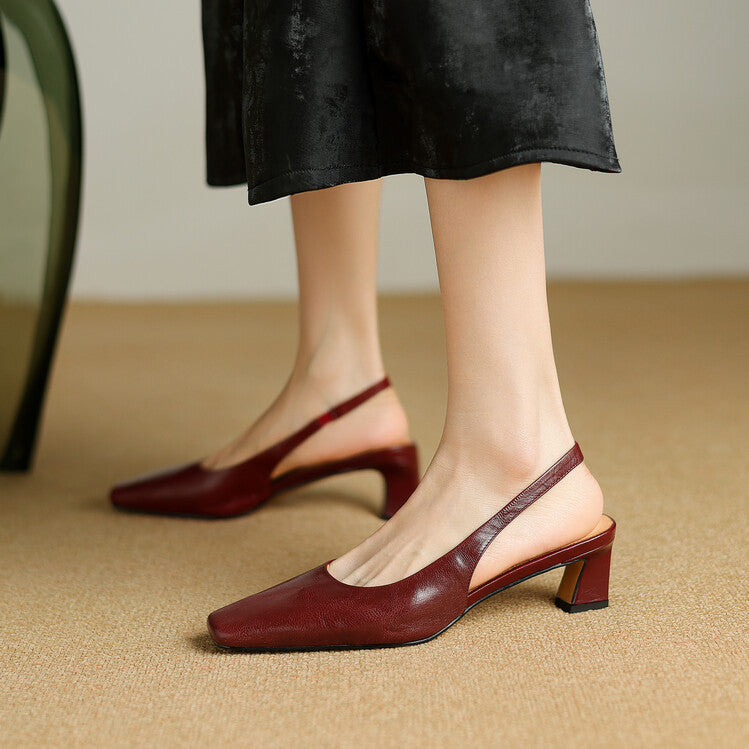 Ersa |  Leather Slingbacks