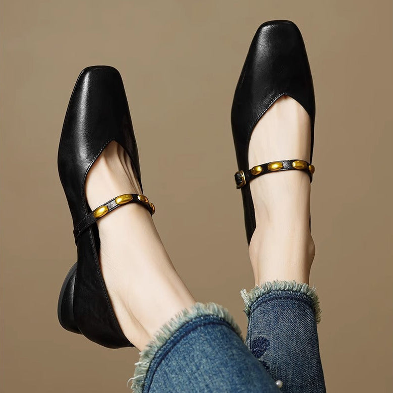 Zyra |  Leather Flats