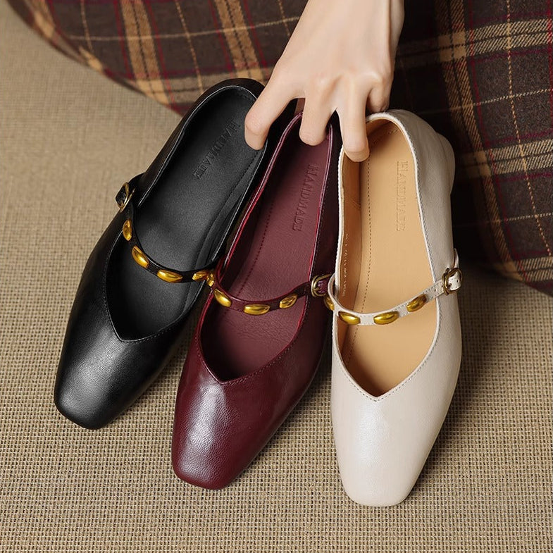 Zyra |  Leather Flats