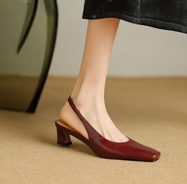 Ersa |  Leather Slingbacks