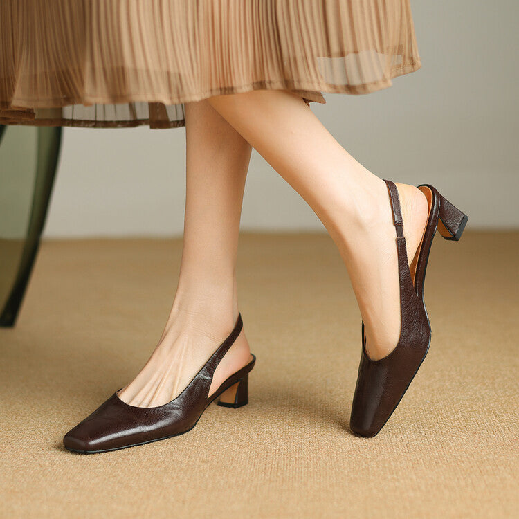 Ersa |  Leather Slingbacks