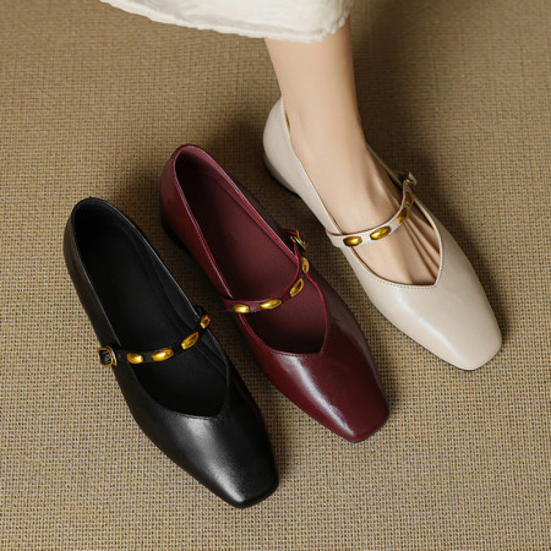 Zyra |  Leather Flats