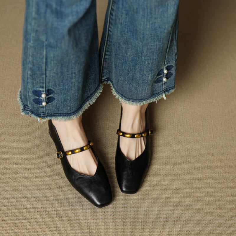 Zyra |  Leather Flats
