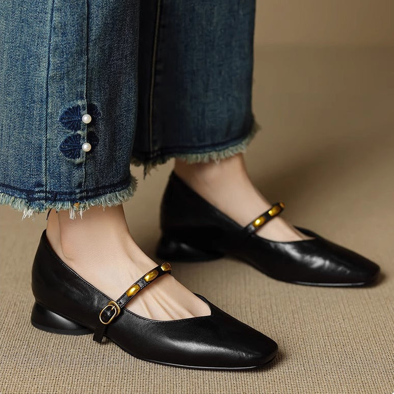 Zyra |  Leather Flats